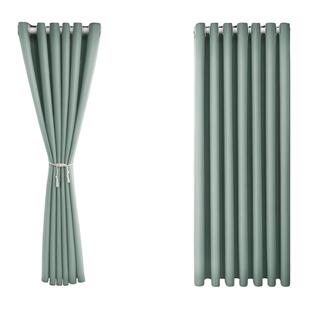 卧室飘窗遮光2025流行窗帘伸缩杆一整套免打孔安装遮阳布新款简易