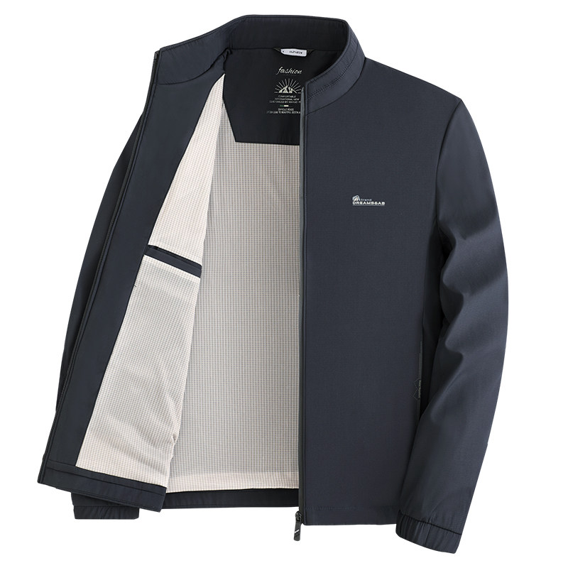 啄木鸟中年春秋季立领爸爸装外套