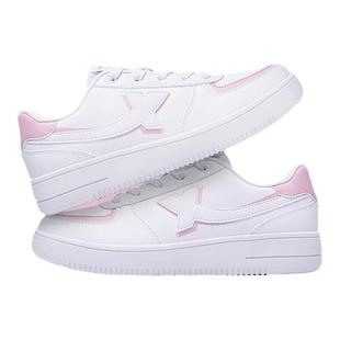 特步板鞋女2025秋冬新款女鞋官方正品小白鞋休闲鞋皮面防水运动鞋