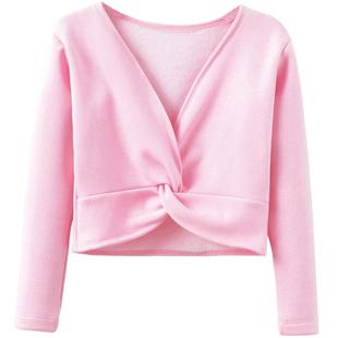 儿童舞蹈外套毛衣小坎肩披肩女童舞蹈服秋冬季长袖加绒保暖练功服