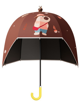 儿童雨伞网红头盔伞晴雨两用女孩遮阳伞男童防紫外线可爱雨伞长柄