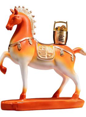 轻奢生肖马摆件马到成功装饰