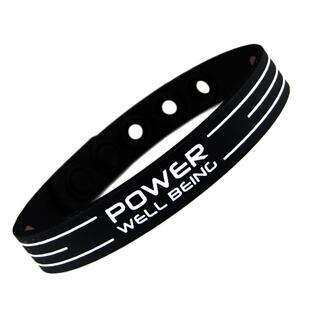 POWER IONICS潮牌欧美篮球运动可调节防水硅胶手环矿物经典手链
