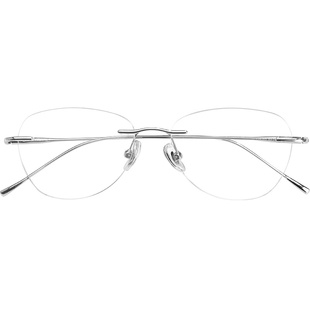 超轻钛架纯欲无边框眼镜女款近视可配度数高级感老钱风无框眼睛架