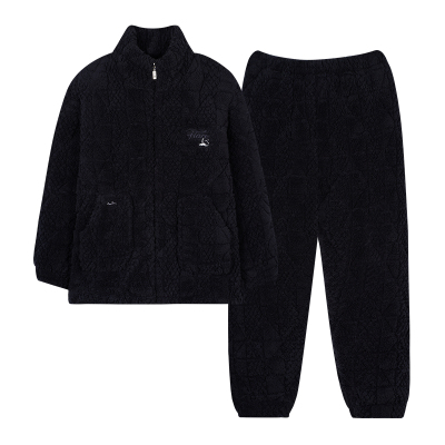 猫人男士珊瑚绒睡衣套装