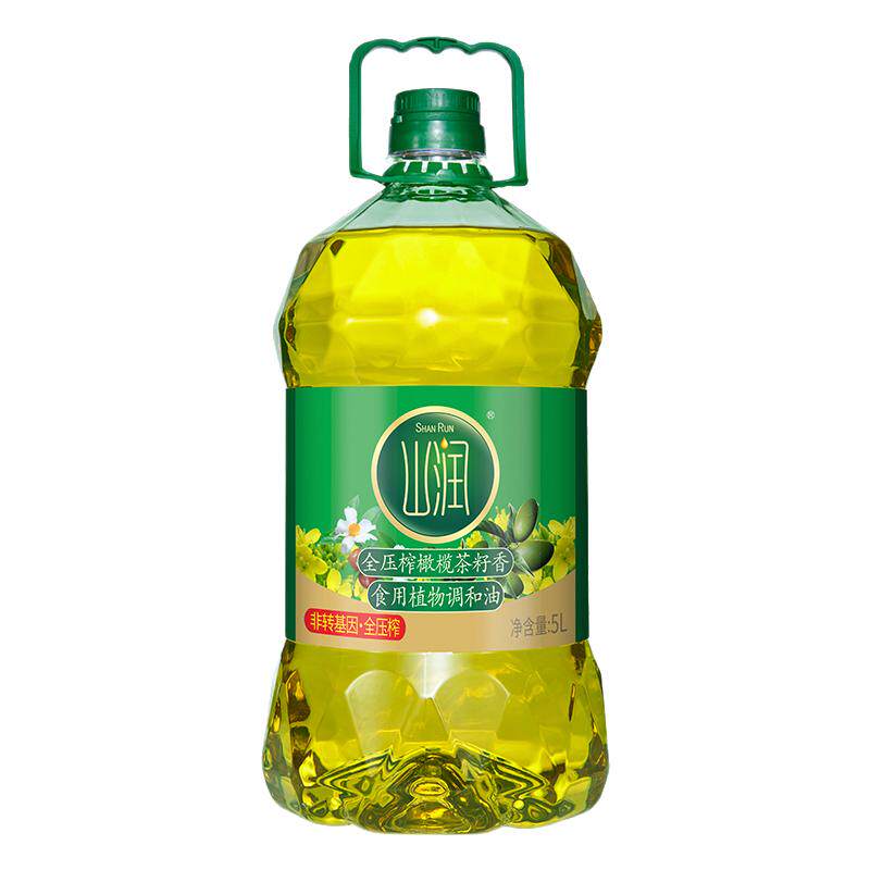 【添加山茶籽油】山润全压榨橄榄茶籽食用植物调和油5L桶装食用油