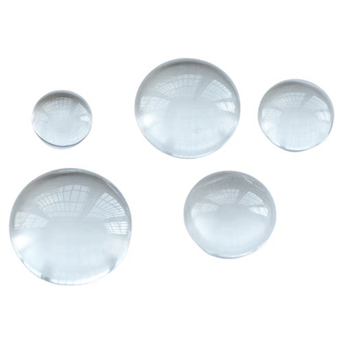 圆点胶手工diy饰品配件材料耳饰透明贴片低弧正圆水晶玻璃贴戒面