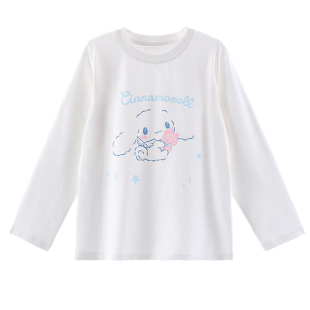 玉桂狗女童T恤春装长袖2026新款洋气儿童纯棉打底衫大童秋季上衣