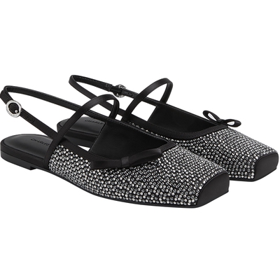 CHARLES&KEITH春季女鞋CK1-70381120-1平底钻饰蝴蝶结玛丽珍凉鞋