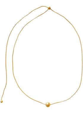 一体抽拉金球可调节蛇骨链项链女