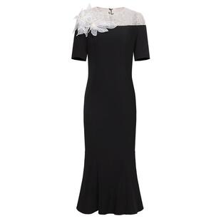 创意狐黑色礼服宴会主持人日常可穿聚会礼裙气质名媛高端连衣裙女