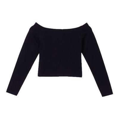 一字性感长袖纯色中国