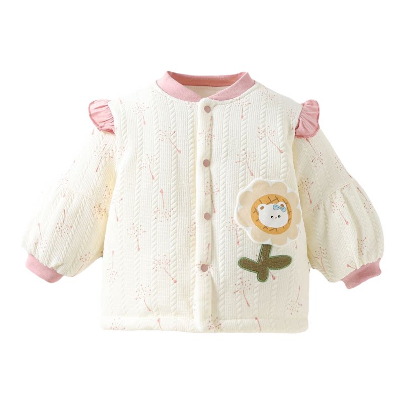婴幼儿外套女童洋气秋冬开衫新款棉袄/棉服