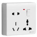 超薄明装一开八孔明线明盒墙壁开关厨房插座面板86多孔空调热水器