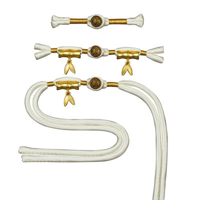 双金竹节流苏一字扣旗袍盘扣女