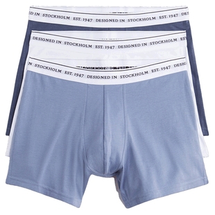 HM男装内裤3件装冬季COOLMAX中长款平角舒适内裤1268120