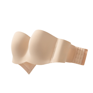 菇娘家内衣女稳稳杯无肩带大胸显小抹胸防滑聚拢无痕防下垂胸罩