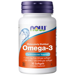 NOW深海鱼油omega-3欧米伽3软胶囊dha成人迷你猫用猫咪狗狗宠物