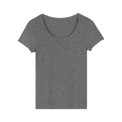 灰色圆领短袖t恤女2025新款夏季