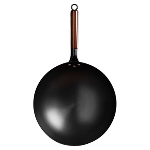 梦创章丘老式铁锅家用炒菜锅无涂层炒锅燃气灶专用不粘锅纯手工锅