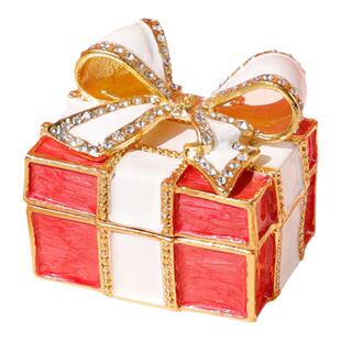 可爱珠宝首饰耳环收纳盒2022新款闺蜜结婚礼物大红色求婚对戒指盒