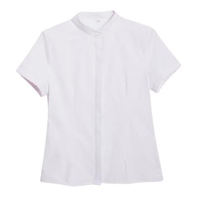 气质立领短袖白衬衫女职业百搭纯色2026新款工作服正装衬衣修身型