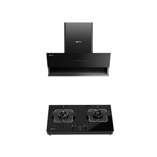 能率油烟机燃气灶套装EC02+EZ02侧吸大吸力玻璃面板烟灶联动2件套