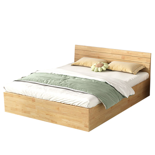 全实木床双人1.8米经济型家用卧室松木榻榻米1.5/1.2高箱储物床架