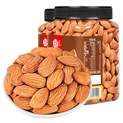 每果时光原味巴旦木仁500g大罐装