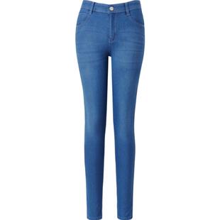 捷纯冰丝牛仔裤女夏季2025新款裤子高腰八面弹力九分超薄直筒裤女