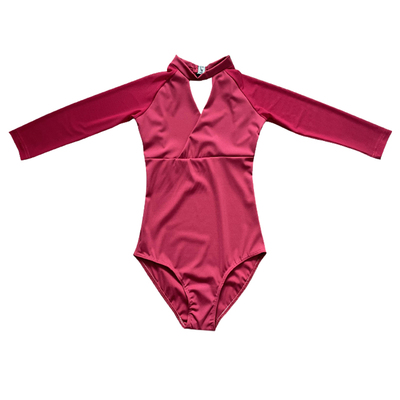 性感深V网纱透视练功芭蕾舞服女