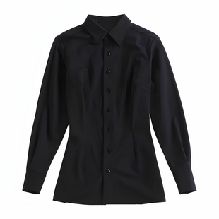 港味复古冷系女装衬衣外套时尚洋气工作服正装职业衬衫女长袖秋冬
