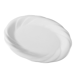 陶瓷旦形圣火盘餐厅酒店创意形圣火盘餐具家用商用白色陶瓷盘餐具