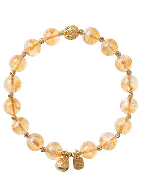 天然黄水晶手串旺财聚财生日礼物