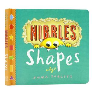 小怪兽嘎吱啃书小黄怪尼宝之形状 Nibbles Shapes 英文原版绘本洞洞书 纸板书幼儿童颜色启蒙认知趣味翻翻游戏图画书Emma Yarlett