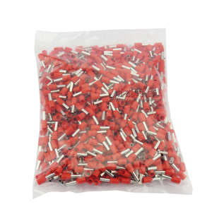 冷压端子 1000只 铜鼻子 E2508 2.5平方 接线端子 管形绝缘端子