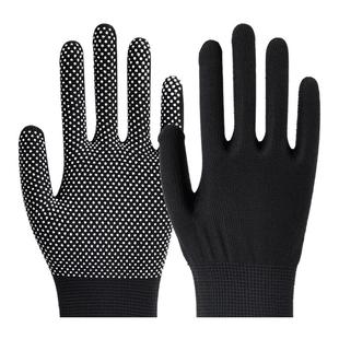 手套劳保工作耐磨防滑露二半指钓鱼骑行防晒外卖快递干活打包分拣