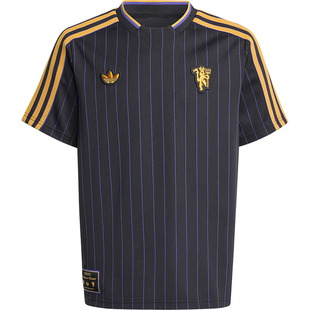 Adidas/阿迪达斯官方正品三叶草大童足球运动线条透气短袖JY1078