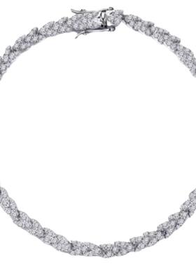 D色莫桑石简约可过笔麦穗手链