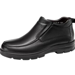 奥康男鞋 冬季商务休闲高帮棉鞋舒适简约加绒男短靴保暖鞋子皮鞋