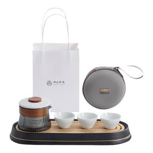 南山先生 玻璃旅行茶具套装户外便携包快客杯露营旅游小型茶盘