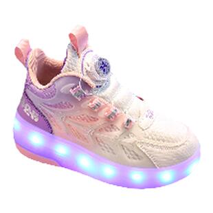 儿童暴走鞋女童双轮旋转扣学生运动滑轮可走路带轮子鞋闪灯爆走鞋