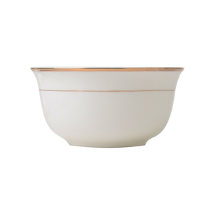 金边碗4.5英寸骨瓷碗米饭碗家用4个装陶瓷碗喇叭碗白瓷碗6寸面碗