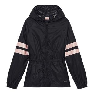 REPETTO丽派朵 女士春季黑色轻薄拉链收腰风衣连帽外套