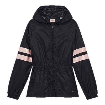 REPETTO丽派朵 女士春季黑色轻薄拉链收腰风衣连帽外套