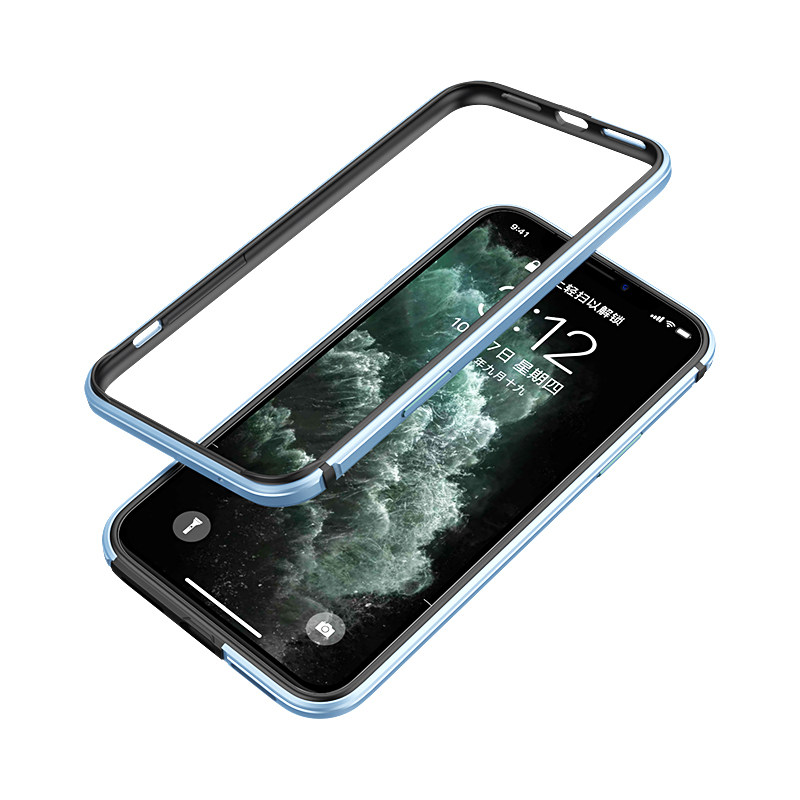 直边边框适用苹果iphone11手机壳XR硅胶保护套XS散热X简约创意11pro防摔max远峰蓝海军蓝绿色纯色透气框架