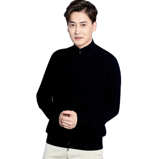 GOBI戈壁秋冬拉链立领夹克山羊绒男士针织开衫毛衣上衣外套MK03