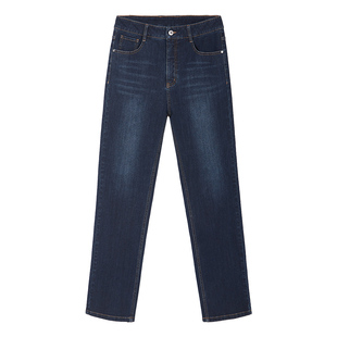 捷纯高腰牛仔裤男宽松直筒2025年新款弹力长裤春款中年男士裤子