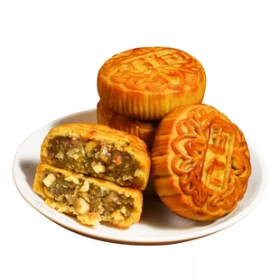 2斤老五仁月饼广式伍仁老式传统手工糕点中秋节零食批发独立包装