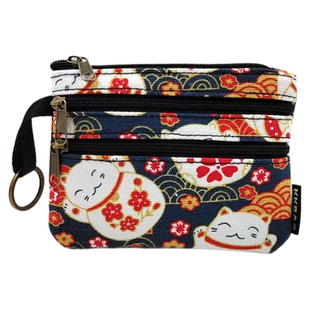 卡通布艺零钱包女生多层小包拉链多功能布包手拿小钱包卡片钥匙包